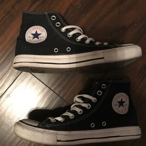 Black converse high top sneakers size 6.5/8.5